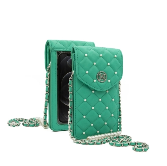 🆕 Badgley Mischka Pearl Strap Case - Picture 1 of 7